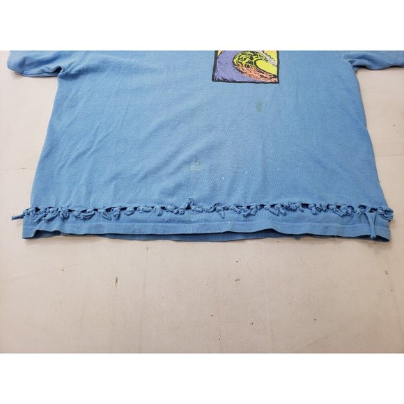 Ocean Pacific Adult Shirt Short Sleeve Back Front Graphics Single Stitch Blue L - Picture 3 of 14